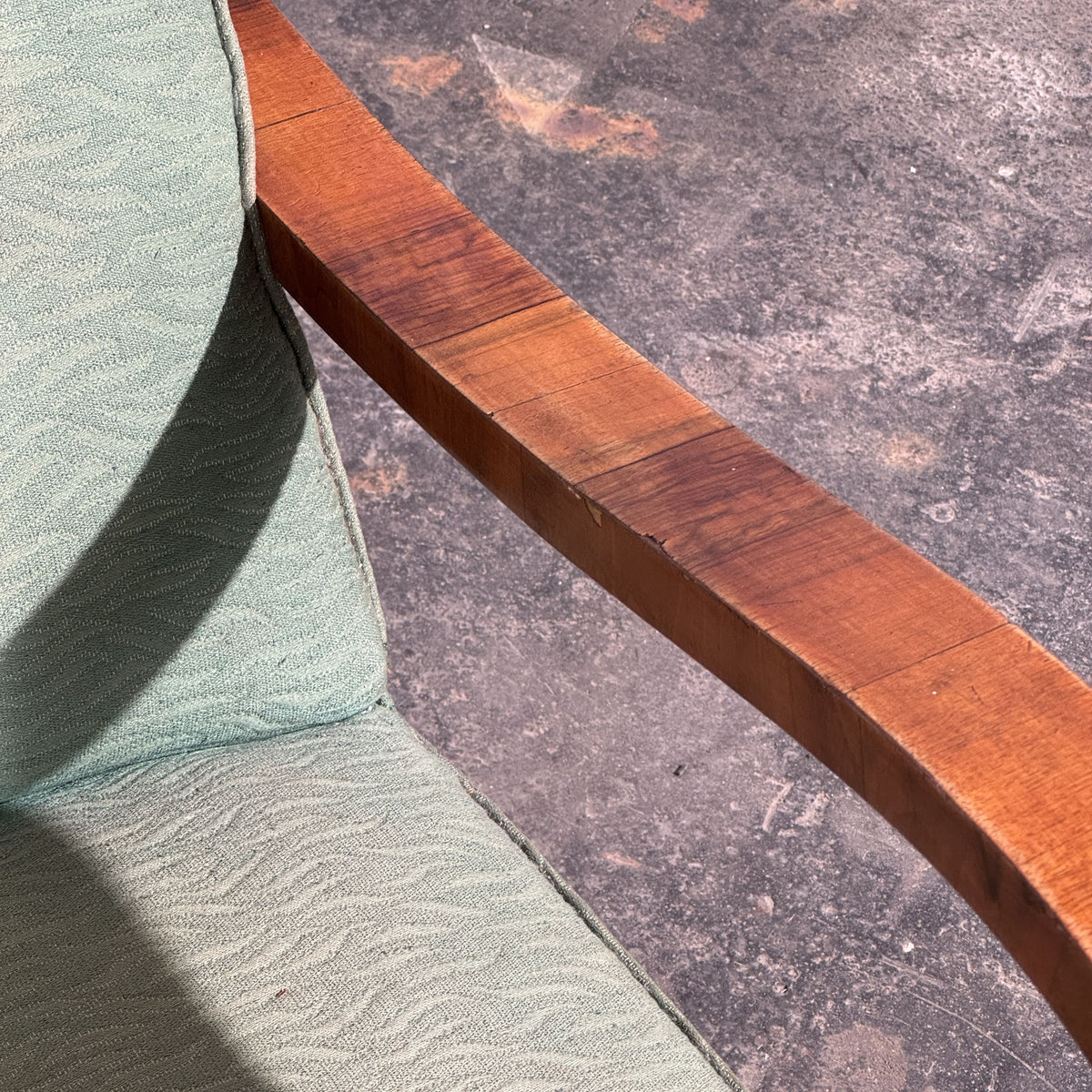Pair of Art Deco Style Armchairs with Veneered Arms, 1960s