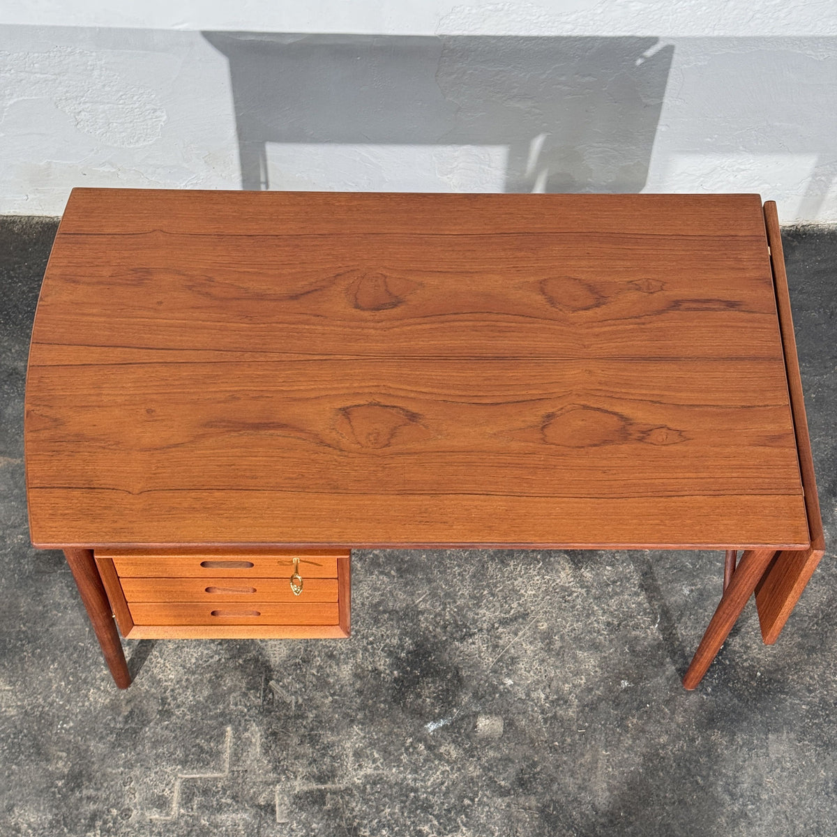Danish Teak Writing Desk with Drop Leaf, Attributed to Erik Buch, 1960s