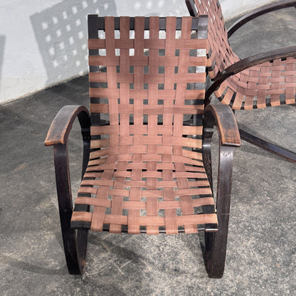 Pair of Bentwood Webbing Armchairs, Attributed to Jan Vaněk for UP Závody, 1930s