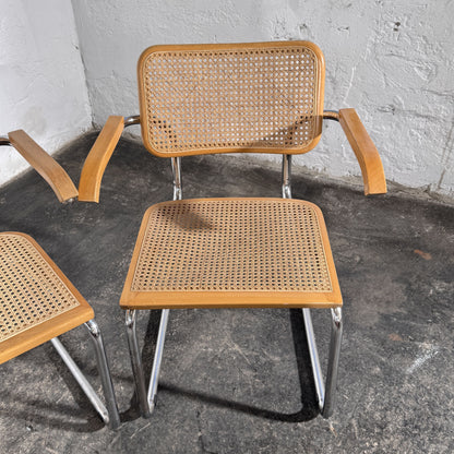 Cesca Style Cane Armchairs by Marcel Breuer, Set of 4, 1990s