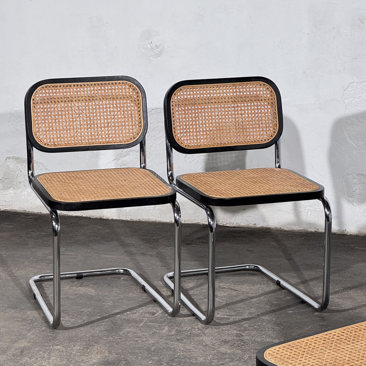 Set of 4 Cesca-Style Dining Chairs, Inspired by Marcel Breuer, 1990s