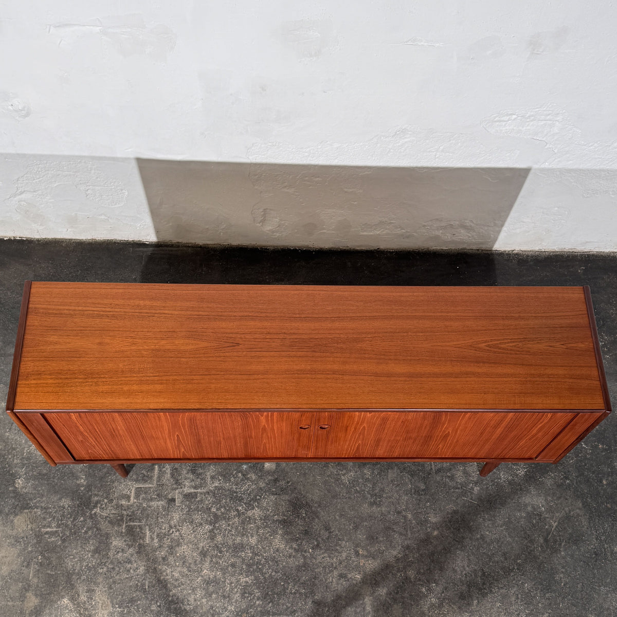 Danish Teak Tambour Sideboard, Attributed to Svend Aage Larsen for Faarup Møbelfabrik, 1960s