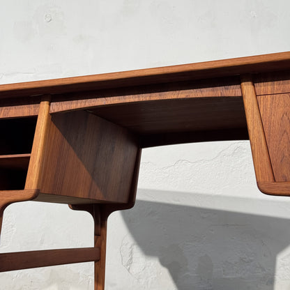 Teak Writing Desk Attributed to Carl Aage Skov for Munch Møbler, Denmark, 1960s