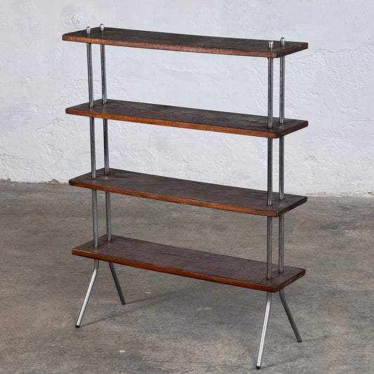 Bauhaus Style Dark Oak Shelving Unit