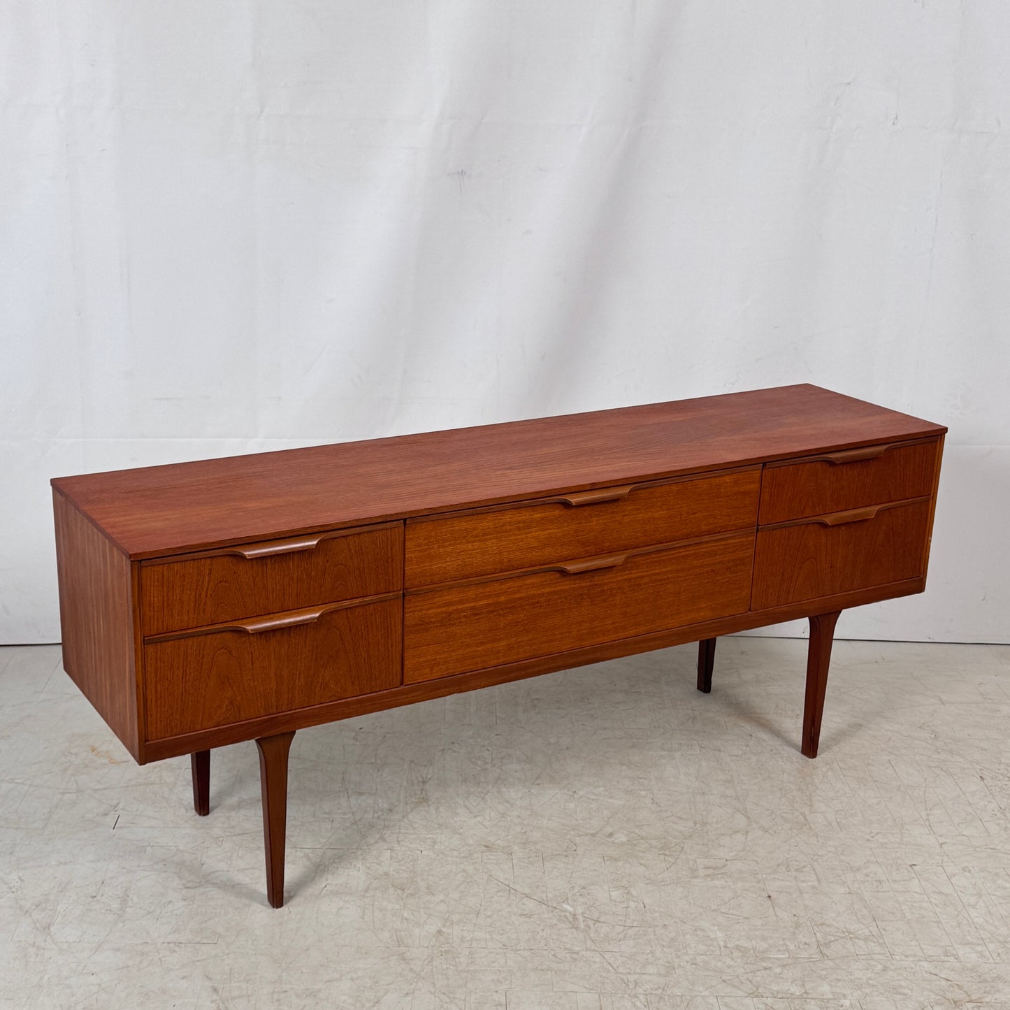 Austinsuite 6-Drawer (3×2) Teak Sideboard, 1960s – UK Design