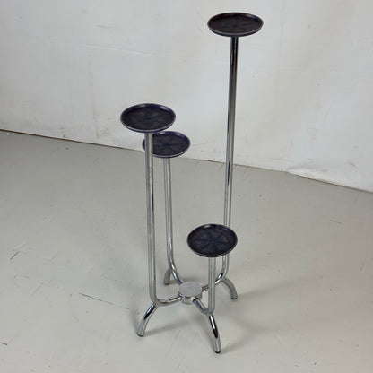 Bauhaus Tubular Steel Plant Holder, Chrome Finish, 1960s