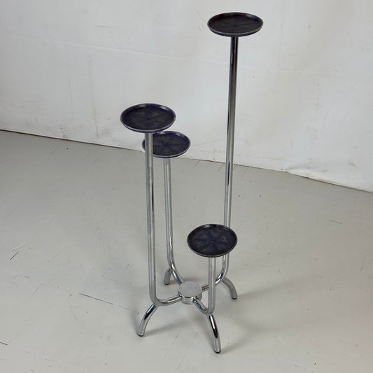 Bauhaus Tubular Steel Plant Holder, Chrome Finish, 1960s