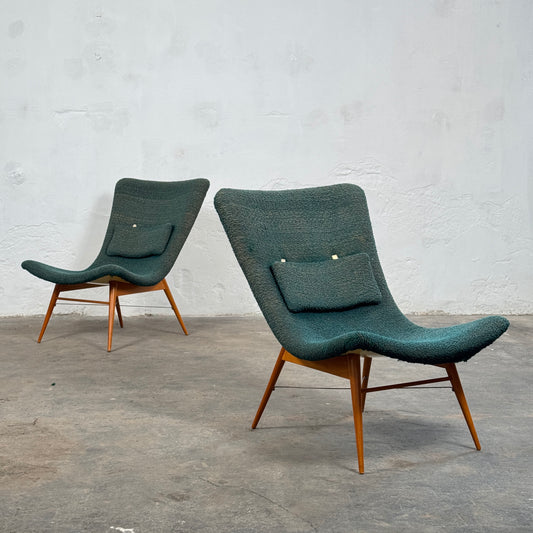 Pair of Mid-Century Lounge Chairs by Miroslav Navrátil for Český Nábytek, 1959
