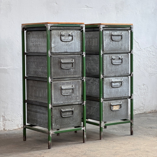 Industrial Steel & Perforated Metal Storage Cabinet / Shoe Rack