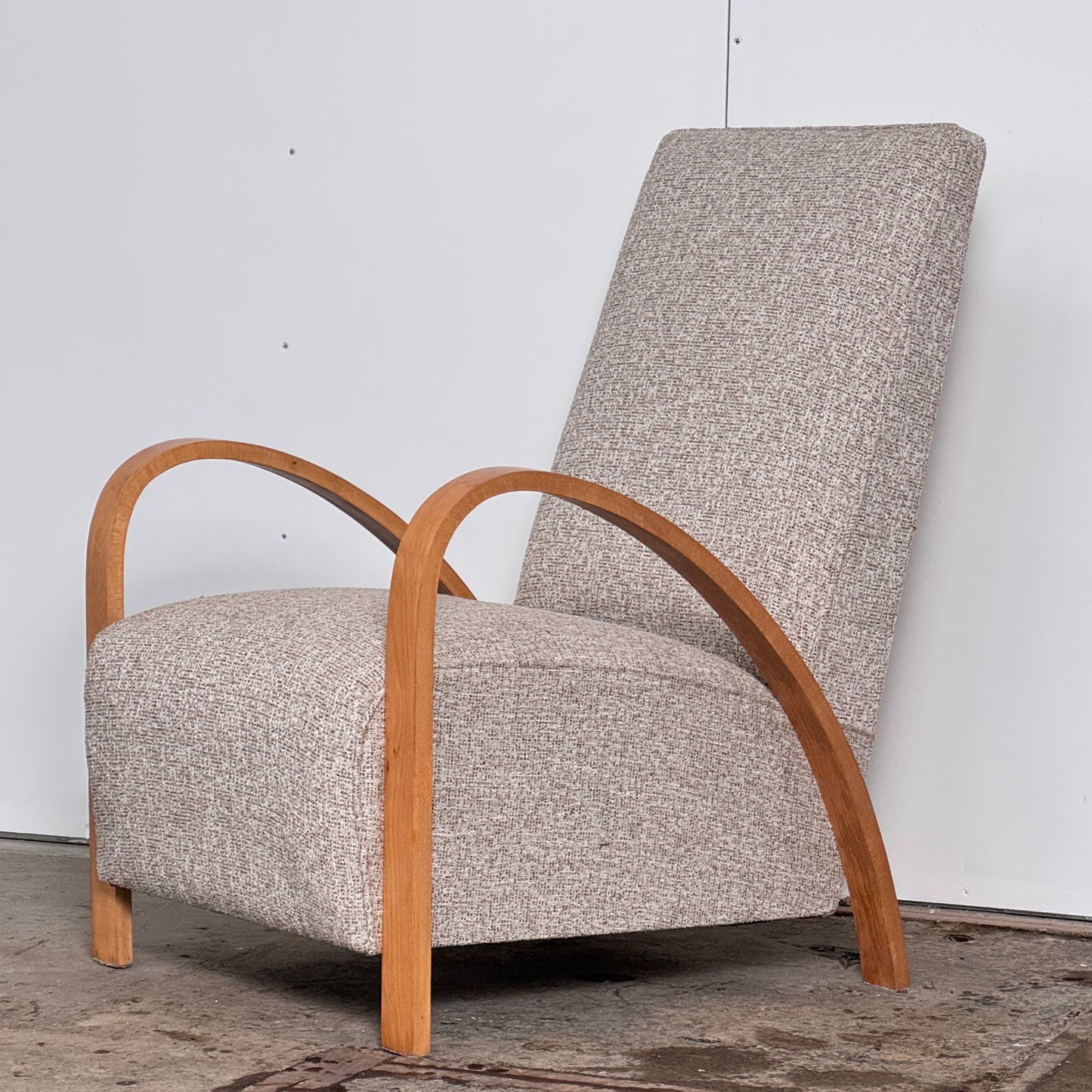 French Art Deco Armchair with Extra-High Backrest, 1930s — Fully Refurbished