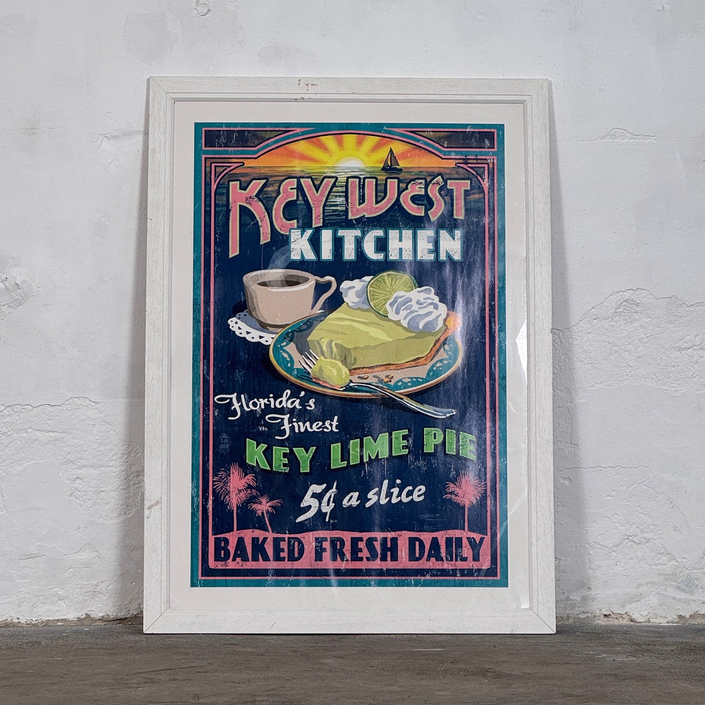 Key West Kitchen Paper Poster, Framed – Vintage Wall Art
