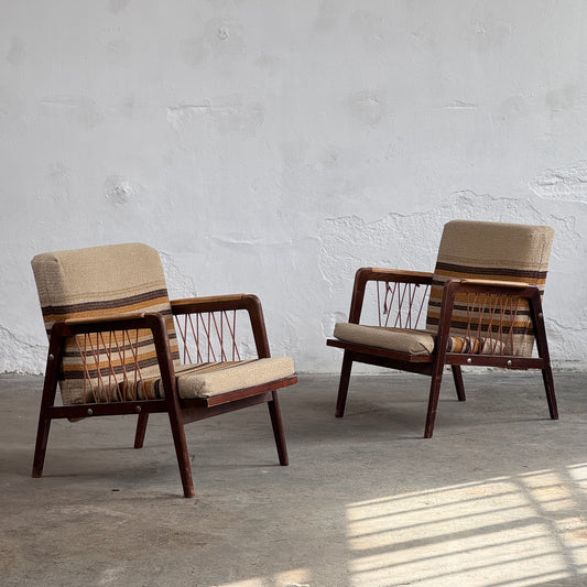 Pair of Vintage NDK String Armchairs, 1960s