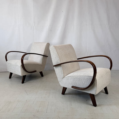 Pair of Fully Restored Jindřich Halabala Type C Armchairs for UP Závody, 1930s