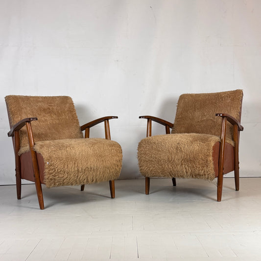 Romanian Furry Armchair, 1960s