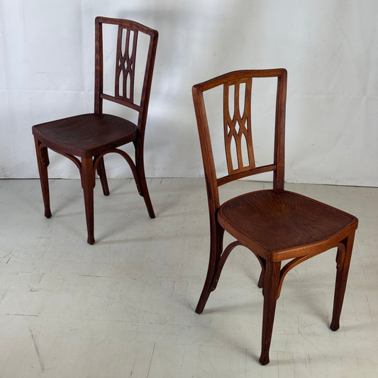 Pair of Model 333 Dining Chairs by Josef Hoffmann for Jacob & Josef Kohn, Vienna, 1901