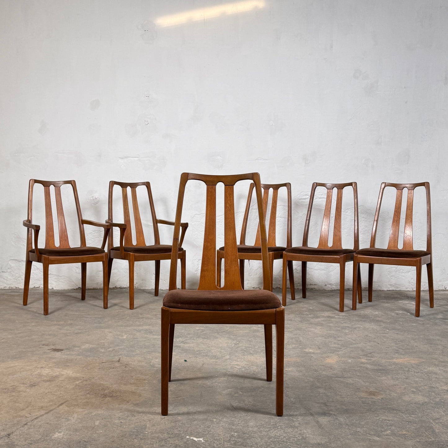 Set of 6 Nathan Dining Chairs with Armchairs, 1970