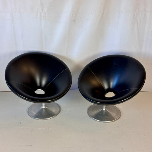 Pair of Hungarian “Radar” Armchairs with Original Faux Leather, 1960s