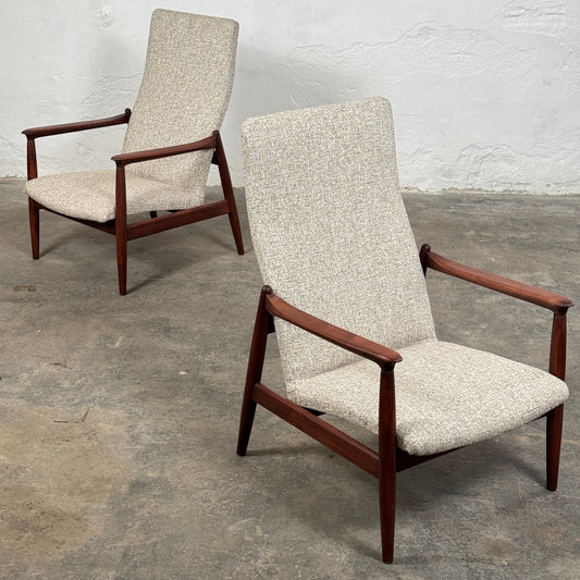 Pair of Restored GFM-64 High Back Lounge Chairs by Edmund Homa, 1960s