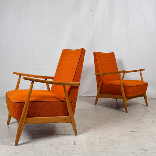 Vintage Hungarian Design Orange Armchair, 1960s