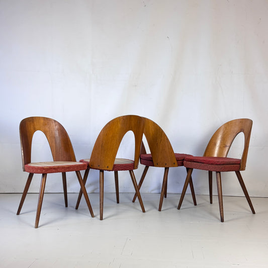 Set of 4 Antonín Šuman Dining Chairs for Tatra Nábytok, 1960s — Vintage Czechoslovakian Design (Needs Refurbishment)