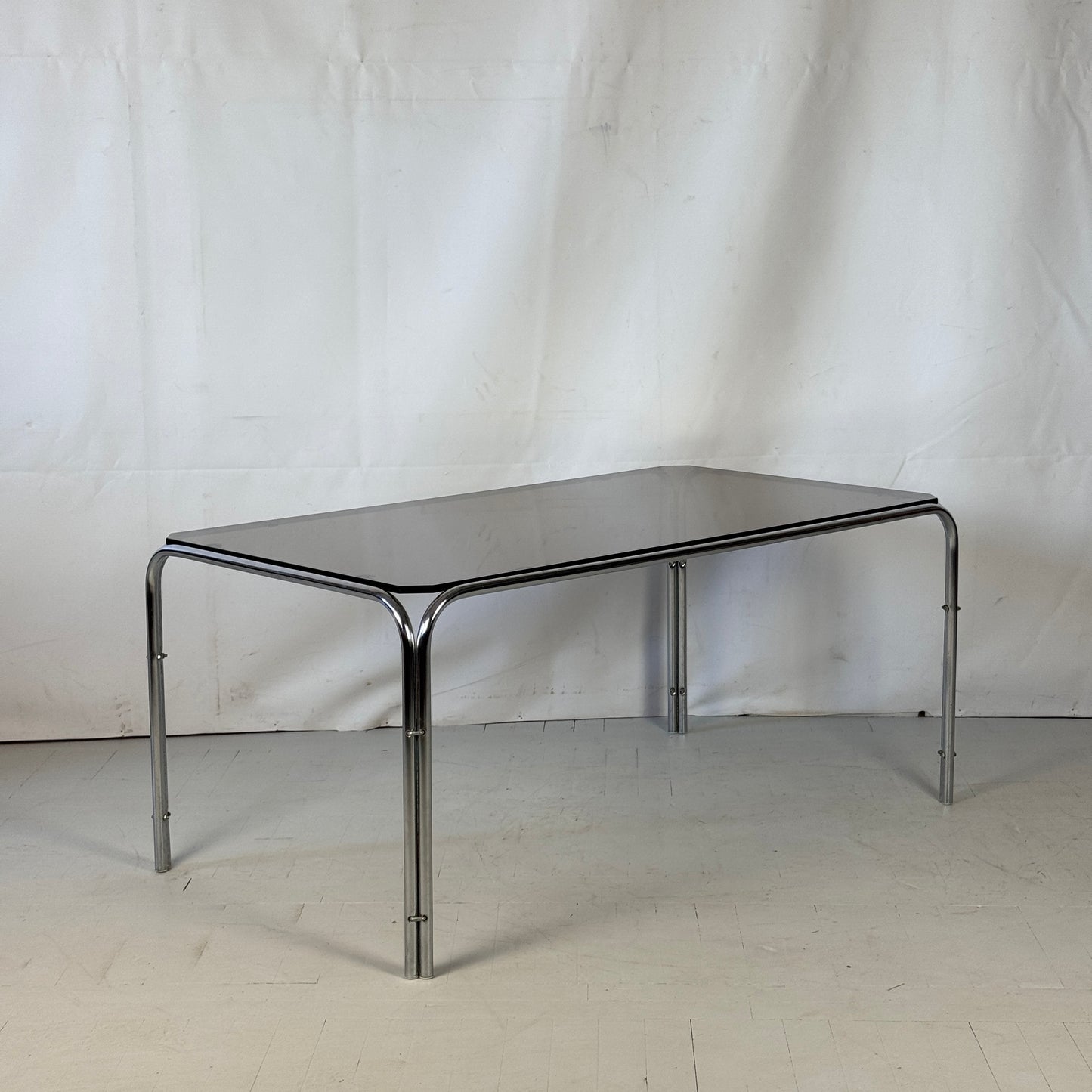 Bauhaus Black Glass Coffee Table, 1960s