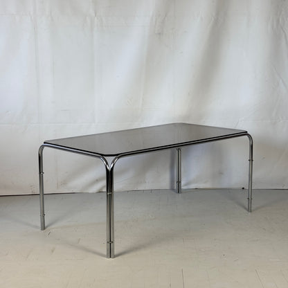 Bauhaus Black Glass Coffee Table, 1960s