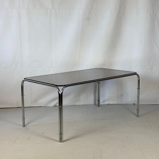 Bauhaus Black Glass Coffee Table, 1960s