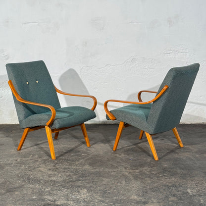 Set of 2 Bentwood Lounge Chairs, Attributed to Jaroslav Šmídek, Czechoslovakia, 1960s