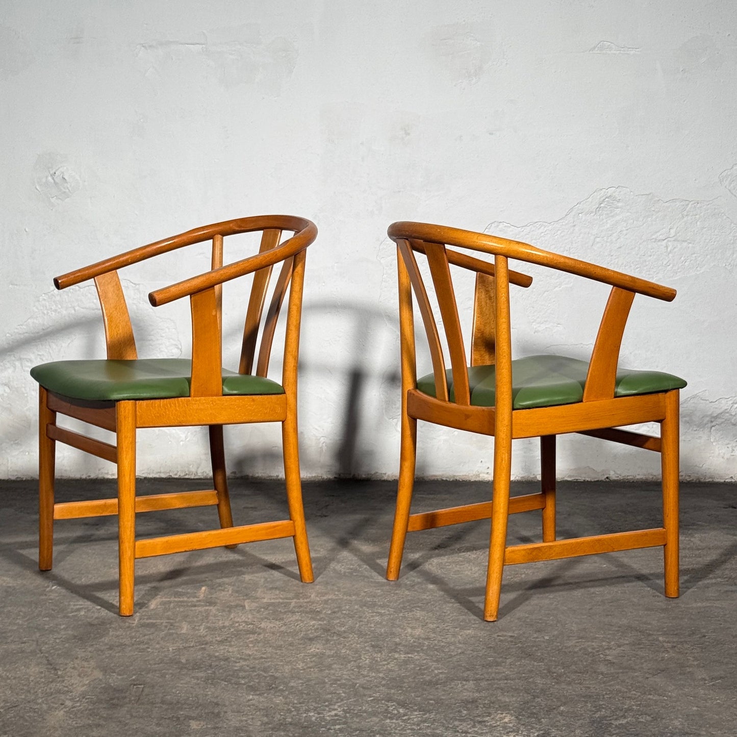 Set of 4 Carl-Ewert Ekström Chairs, Reupholstered in Leather, 1970s