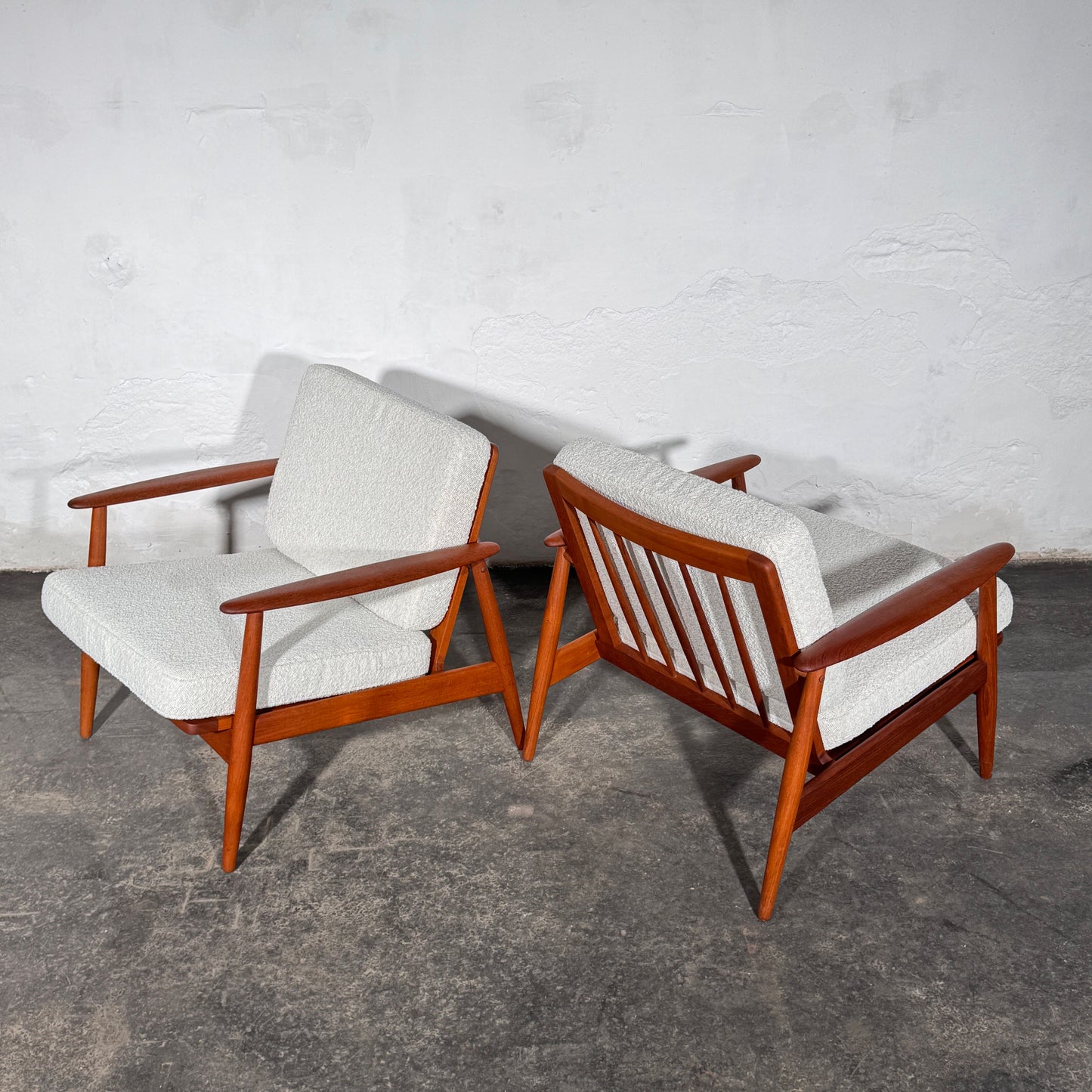 John Bone Teak Sofa Set with Two Armchairs, Fully Refurbished