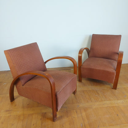 Pair of French art-deco style armchairs 1960s