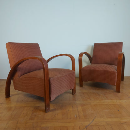 Pair of French art-deco style armchairs 1960s