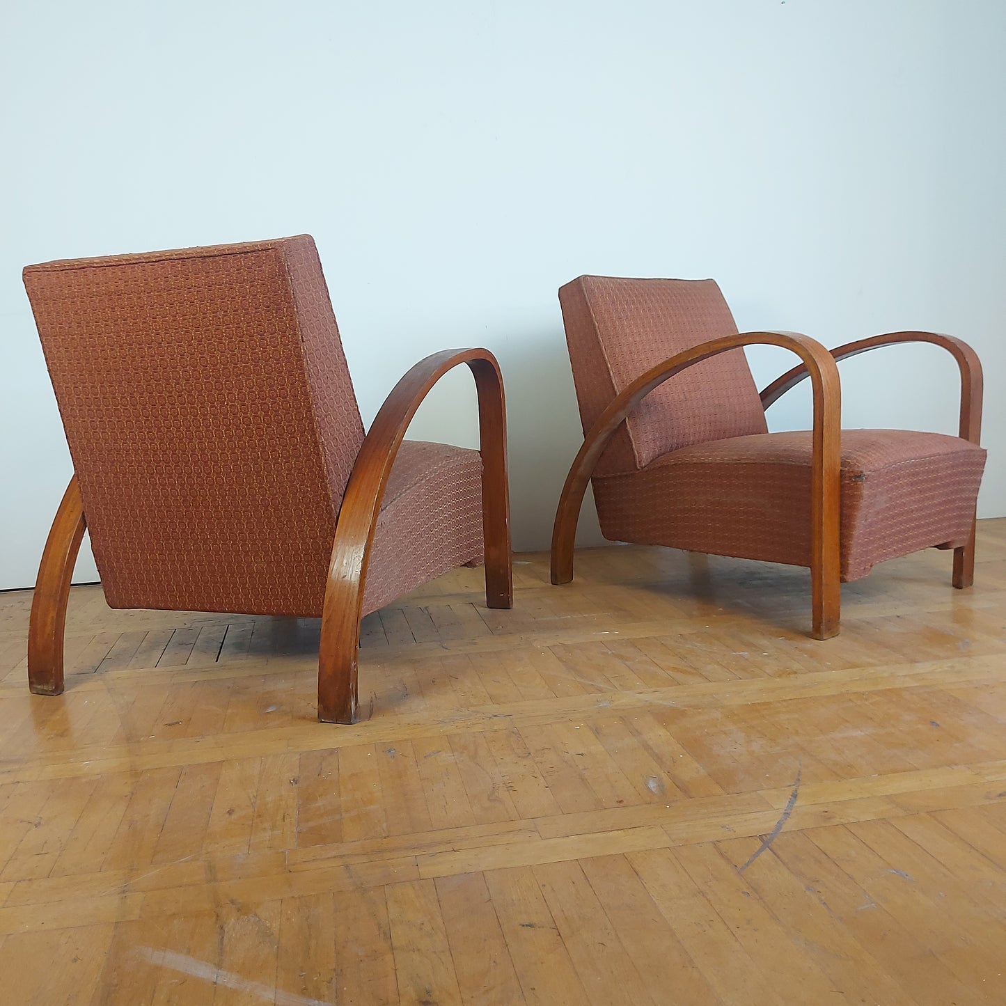 Pair of French art-deco style armchairs 1960s