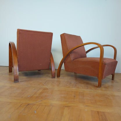 Pair of French art-deco style armchairs 1960s