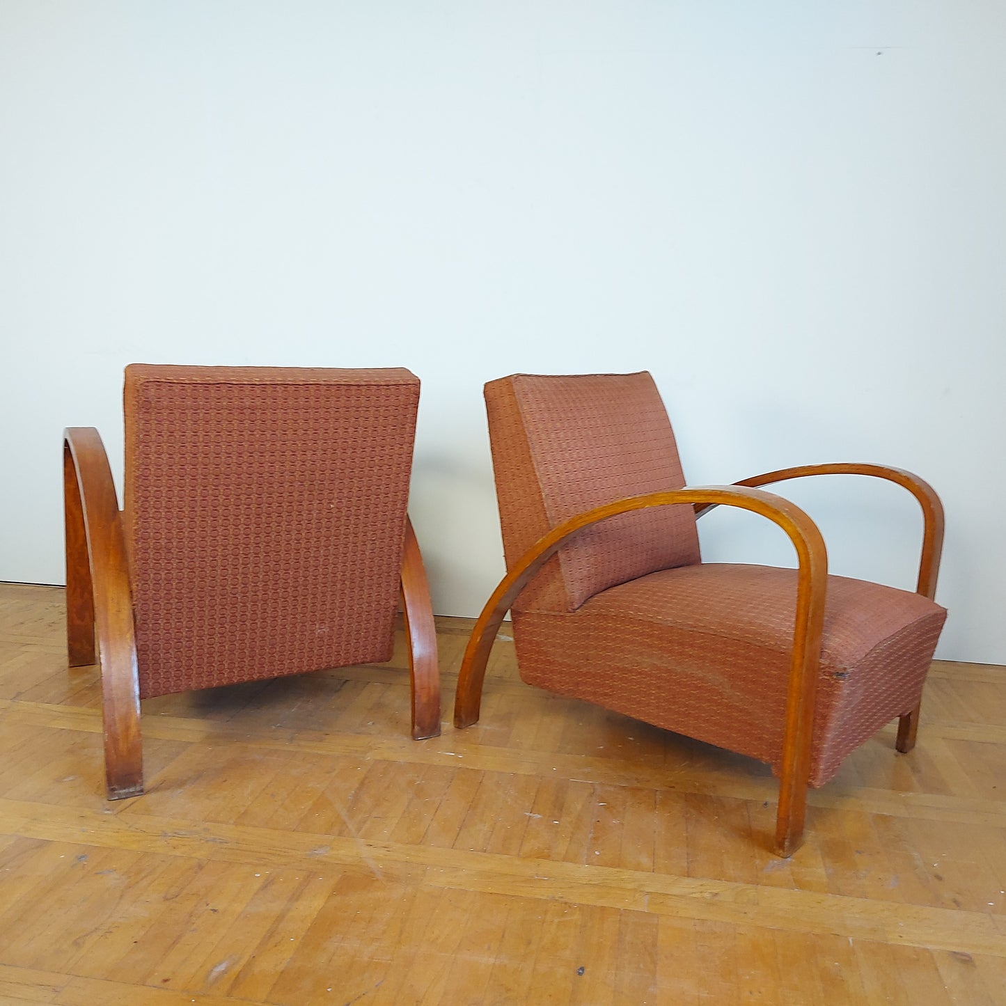 Pair of French art-deco style armchairs 1960s