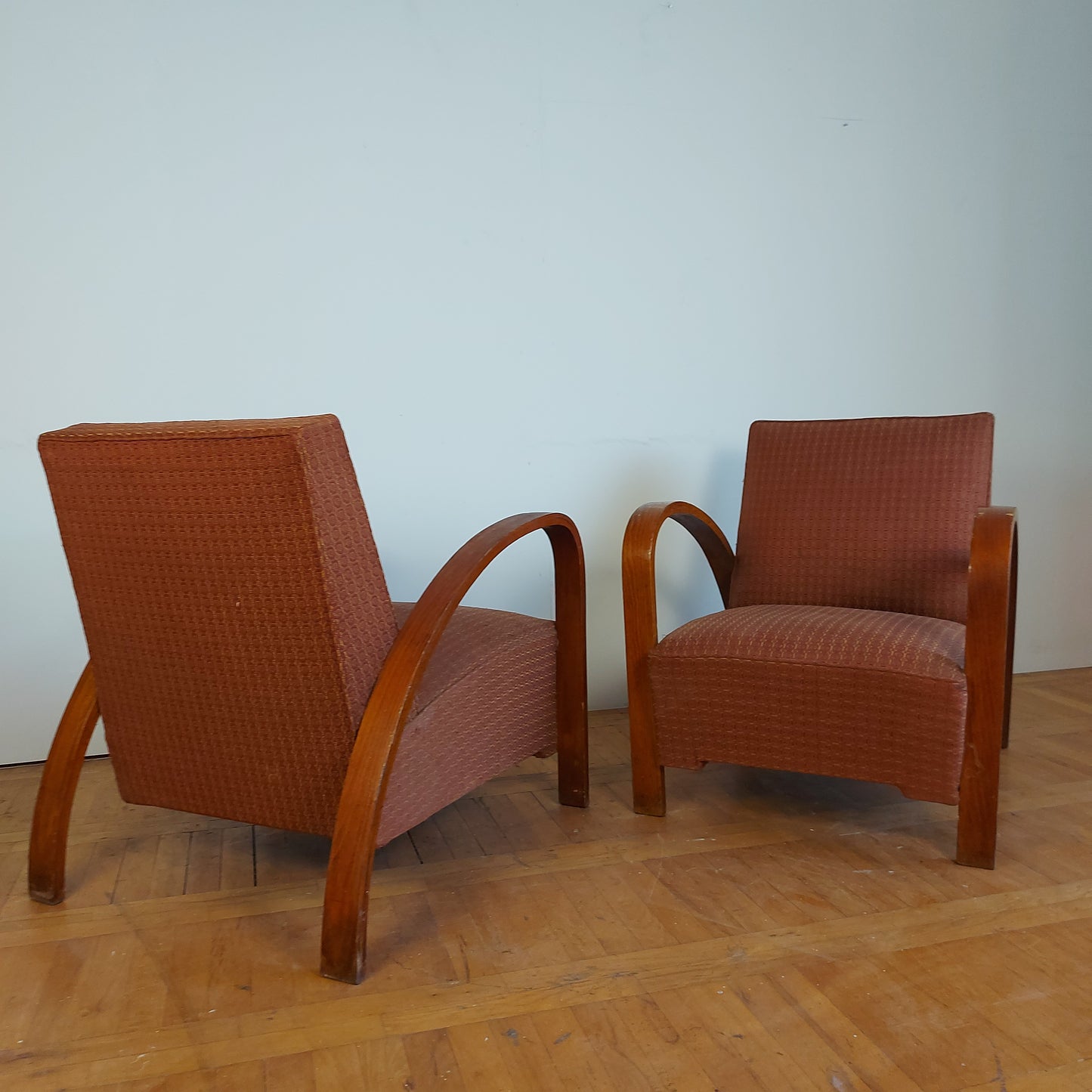 Pair of French art-deco style armchairs 1960s