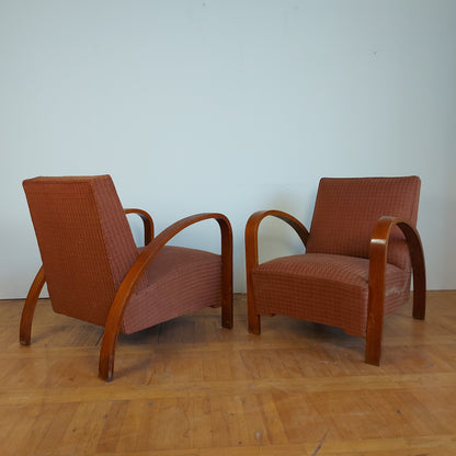 Pair of French art-deco style armchairs 1960s