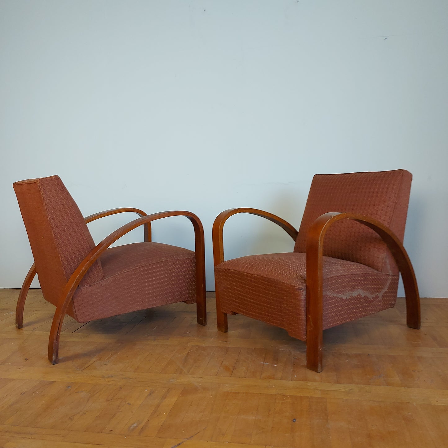 Pair of French art-deco style armchairs 1960s