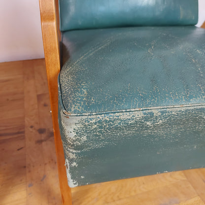 pair of Yugoslavian mid-century leather armchair 1960s