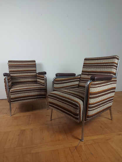 Pair of József Peresztegi tubular armchairs 1960s