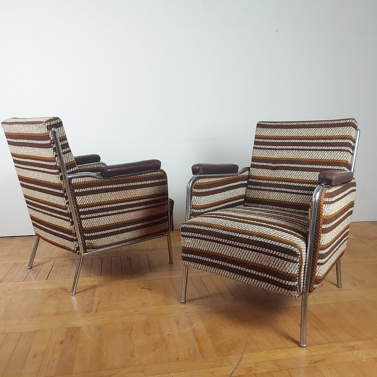 Pair of József Peresztegi tubular armchairs 1960s