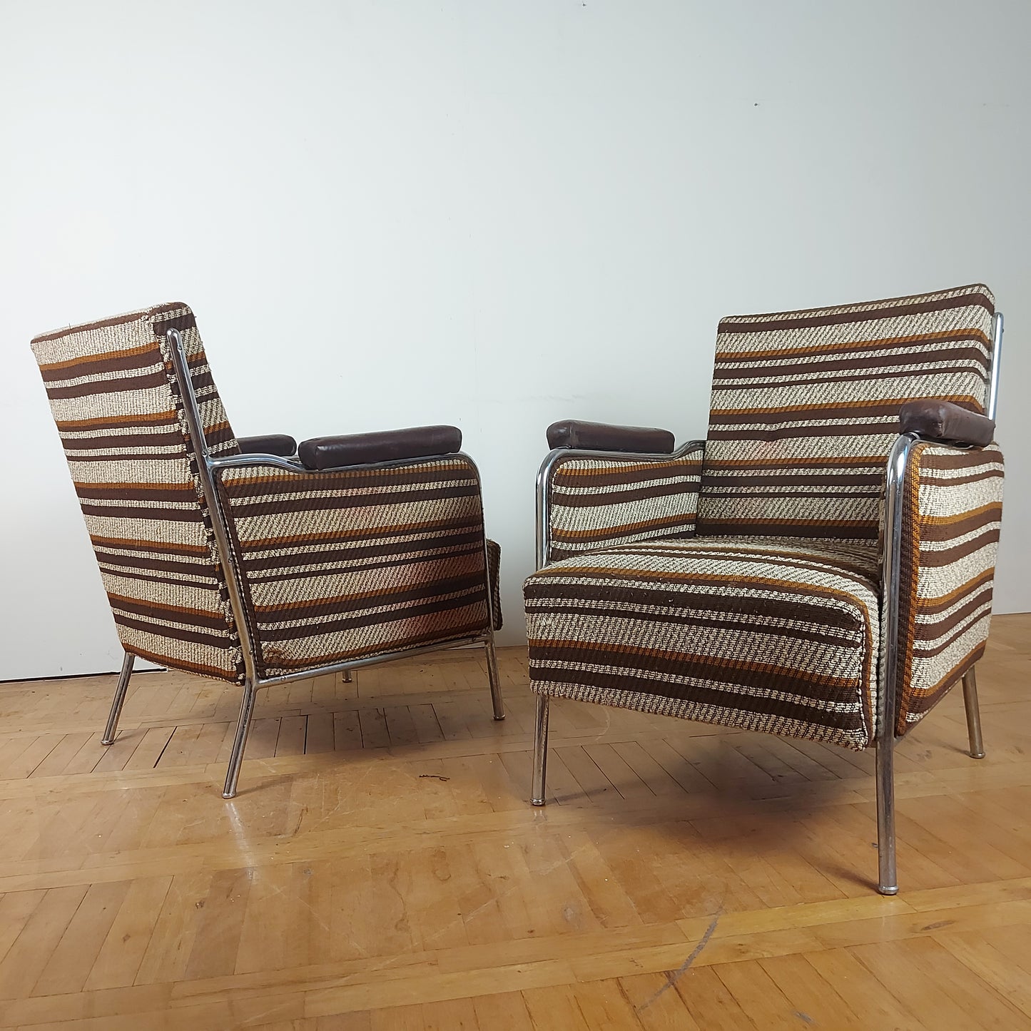 Pair of József Peresztegi tubular armchairs 1960s