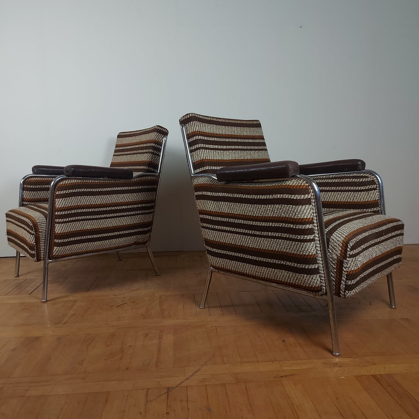 Pair of József Peresztegi tubular armchairs 1960s