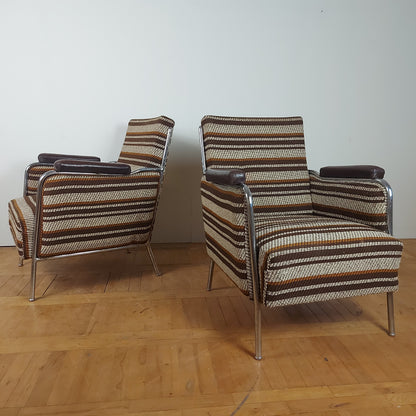 Pair of József Peresztegi tubular armchairs 1960s