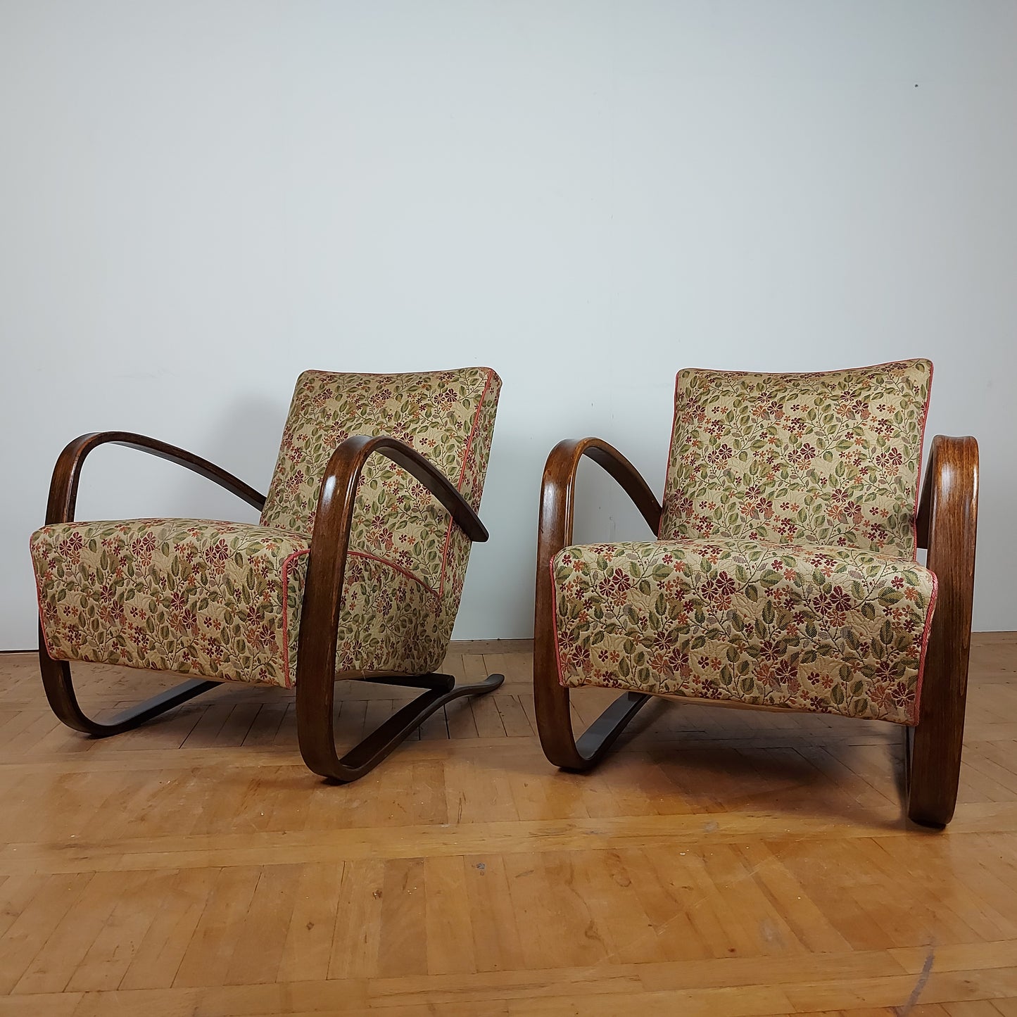 Pair of H-269 type armchair by J. Halabala for UP Zavody 1930s