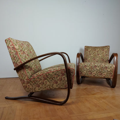 Pair of H-269 type armchair by J. Halabala for UP Zavody 1930s