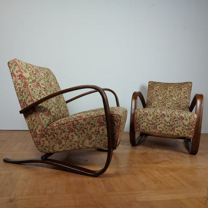 Pair of H-269 type armchair by J. Halabala for UP Zavody 1930s