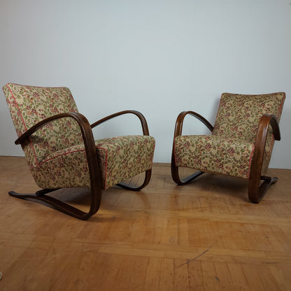 Pair of H-269 type armchair by J. Halabala for UP Zavody 1930s