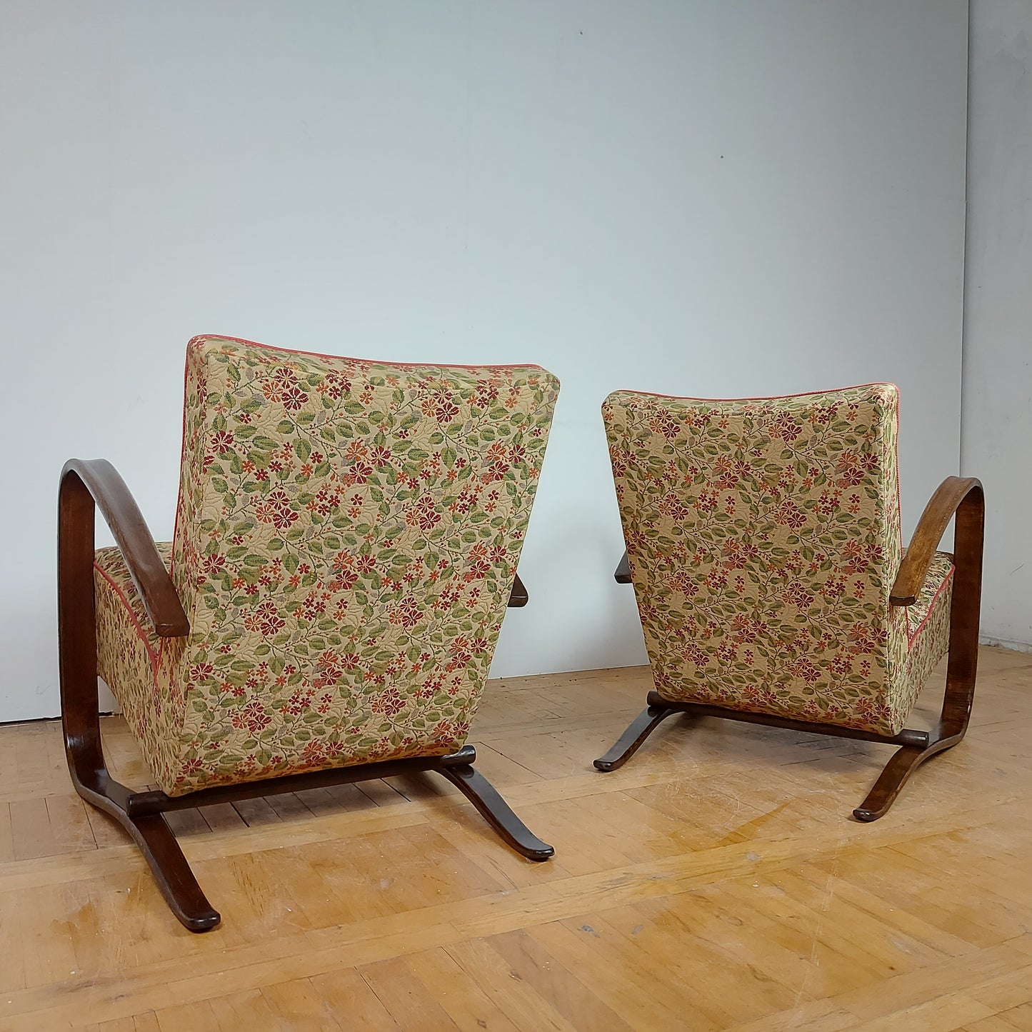 Pair of H-269 type armchair by J. Halabala for UP Zavody 1930s