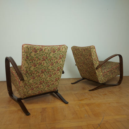 Pair of H-269 type armchair by J. Halabala for UP Zavody 1930s